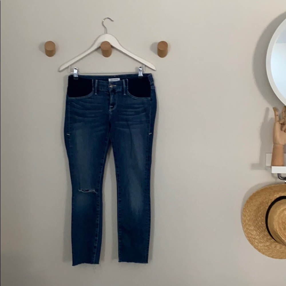 Good American maternity cropped jeans